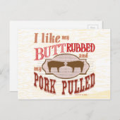 Bacon Butt Rubbed Pork Pulled Briefkaart (Voorkant / Achterkant)