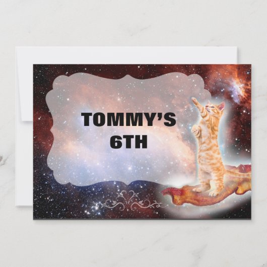 Bacon Cat Grappige uitnodiging (Achterkant)