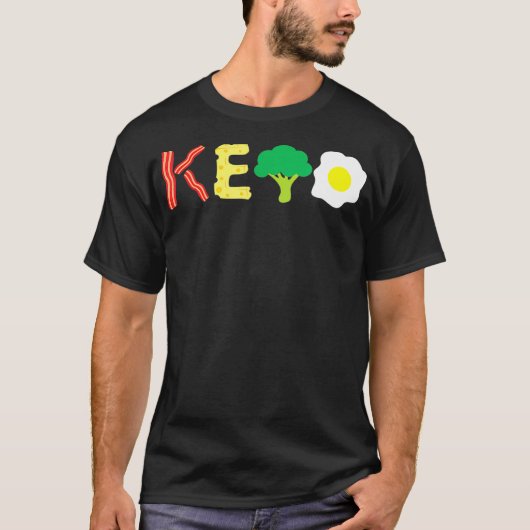 Bacon Cheese Broccoli Egg Keto Diet Ketosis  T-shirt (Voorkant)