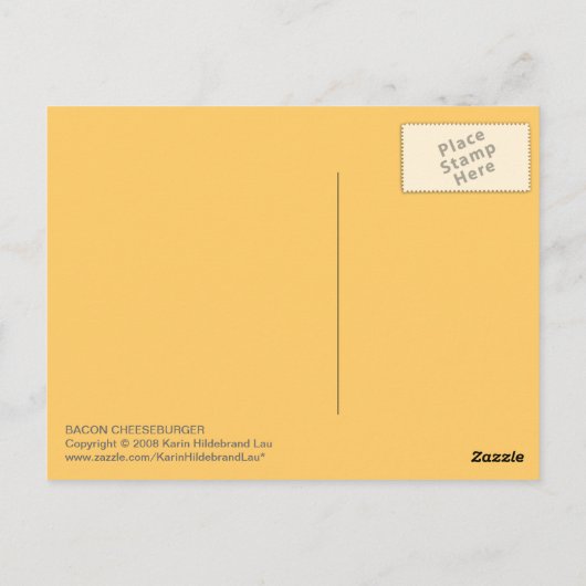 Bacon Cheeseburger Briefkaart (Achterkant)