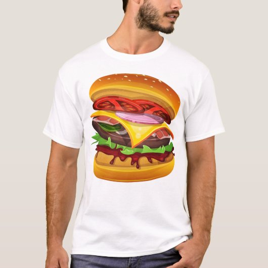 Bacon Cheeseburger met de werken T-shirt (Voorkant)