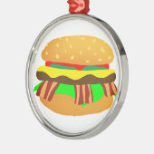 Bacon Cheeseburger Metalen Ornament (Links)