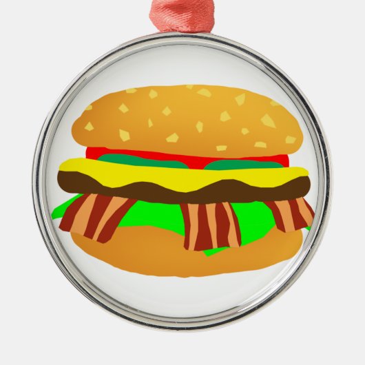 Bacon Cheeseburger Metalen Ornament (Voorkant)