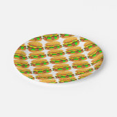 Bacon Cheeseburger Papieren Bordje (Gekanteld)