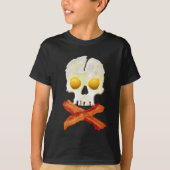 Bacon Crossbones Eggs Skull Sizzling T-shirt (Voorkant)