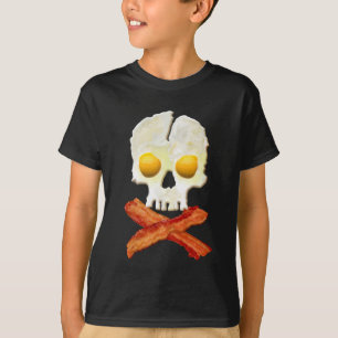 Bacon Crossbones Eggs Skull Sizzling T-shirt