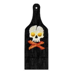 Bacon Crossbones Eggs Skull Snijplank