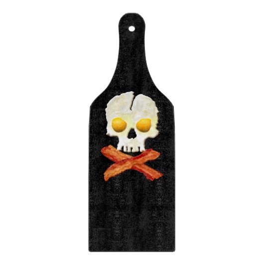 Bacon Crossbones Eggs Skull Snijplank (Voorkant)
