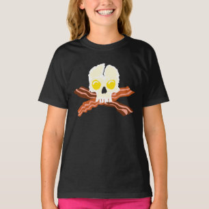 Bacon Crossbones Eggs Skull T-shirt