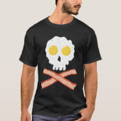 Bacon Crossbones & Sunnyside Up Eggs Skull  Breakf T-shirt (Voorkant)