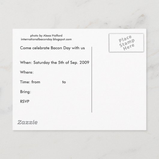 Bacon Day-uitvindingen Uitnodiging Briefkaart (Achterkant)