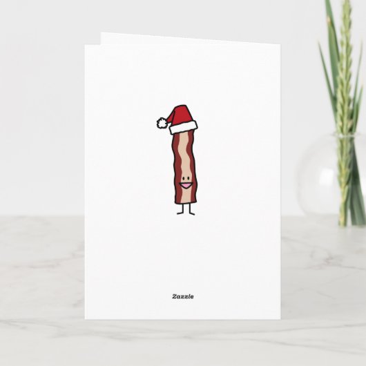 Bacon die Kerstmis van het Pet van de Kerstman Feestdagen Kaart (Achterkant)
