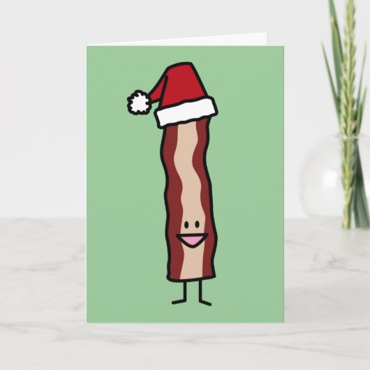 Bacon die Kerstmis van het Pet van de Kerstman Feestdagen Kaart (Voorkant)