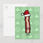 Bacon die Kerstmis van het Pet van de Kerstman Feestdagenkaart (Voorkant / Achterkant)