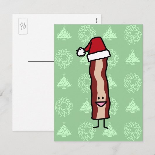 Bacon die Kerstmis van het Pet van de Kerstman Feestdagenkaart (Voorkant / Achterkant)