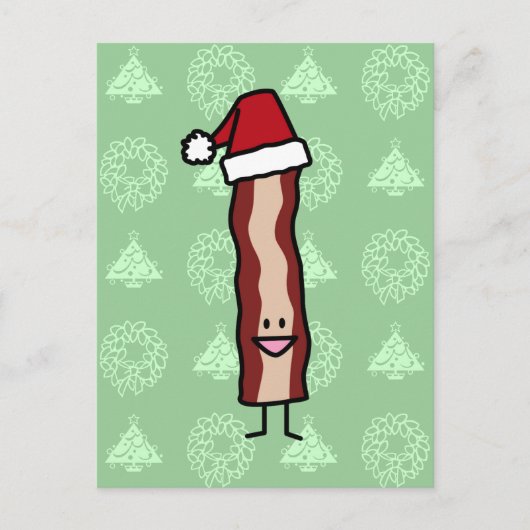 Bacon die Kerstmis van het Pet van de Kerstman Feestdagenkaart (Voorkant)