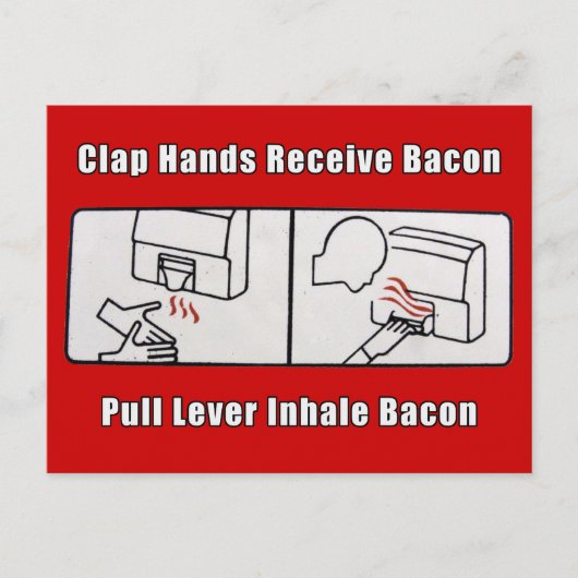 Bacon Dispenser Briefkaart (Voorkant)
