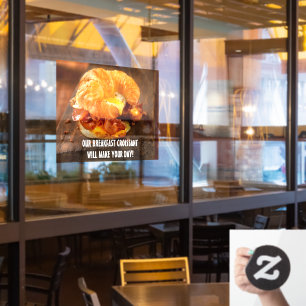 Bacon Egg Cheese Croissant Restaurant Raamsticker