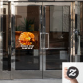 Bacon Egg Cheese Croissant Restaurant Raamsticker (Kantoordeur)