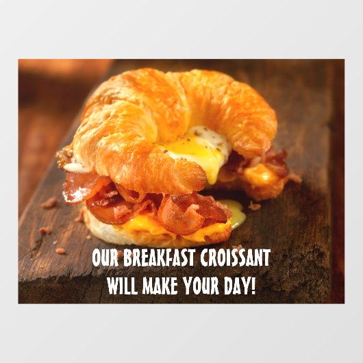 Bacon Egg Cheese Croissant Restaurant Raamsticker (Vel)