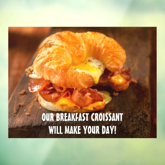 Bacon Egg Cheese Croissant Restaurant Raamsticker (Vel 3)