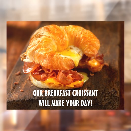 Bacon Egg Cheese Croissant Restaurant Raamsticker (Vel 2)
