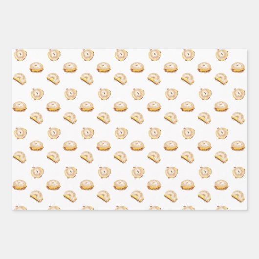 Bacon Egg en Cheese Bagel Ontbijt Sandwich NYC Inpakpapier Vel (Voorkant)