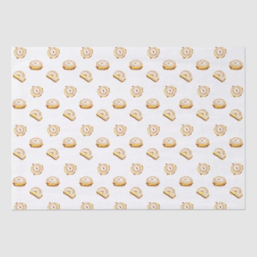 Bacon Egg en Cheese Bagel Ontbijt Sandwich NYC Tissuepapier (Voorkant)