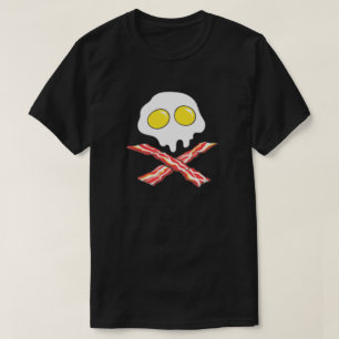 Bacon Egg Skull Crossbones Pork Lover Ontbijt T-shirt