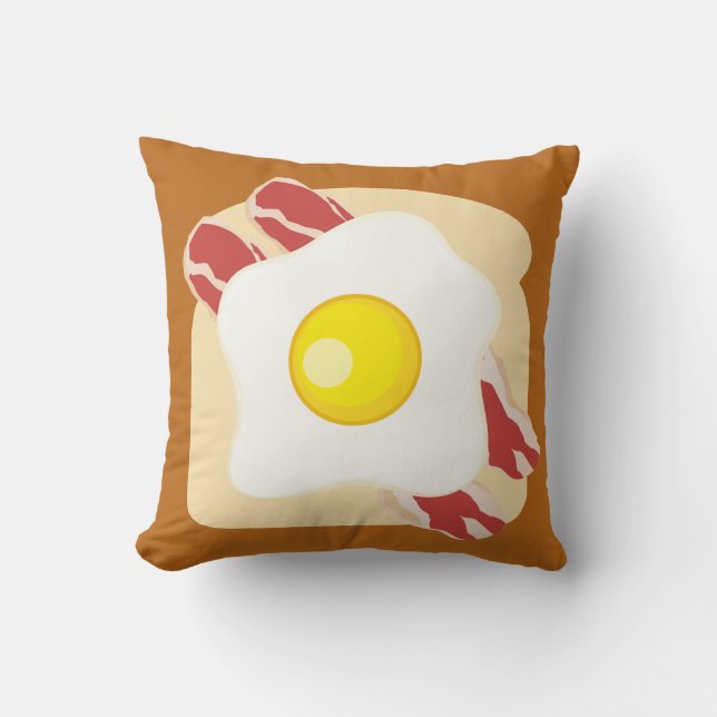Bacon Egg Toast Pillow Kussen (Voorkant)
