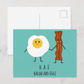 Bacon & Eggs BAE Cute Kawaii Valentijns Briefkaart (Voorkant / Achterkant)
