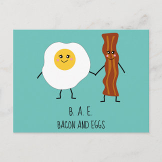 Bacon & Eggs BAE Cute Kawaii Valentijns Briefkaart