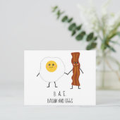 Bacon & Eggs BAE Cute Kawaii Valentijns Briefkaart (Staand voorkant)
