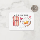 BACON EGGS KIND PUNNY Valentijnsdag Classroom Notitiekaartje (Voorkant / Achterkant in situ)