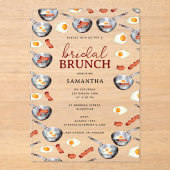 Bacon & Eggs Ontbijt Brunch Vrijgezellenfeest Acryl Uitnodigingen (Voorkant)