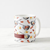 Bacon & Eggs Ontbijt Voedsel Patroon Koffiemok (Voorkant rechts)