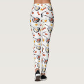 Bacon & Eggs Ontbijt Voedsel Patroon Leggings (Achterkant)