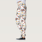 Bacon & Eggs Ontbijt Voedsel Patroon Leggings (Links)