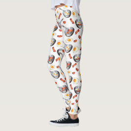 Bacon & Eggs Ontbijt Voedsel Patroon Leggings