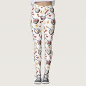 Bacon & Eggs Ontbijt Voedsel Patroon Leggings (Voorkant)