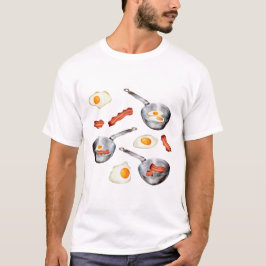 Bacon & Eggs Ontbijt Voedsel Patroon T-shirt