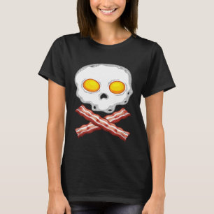 Bacon Eggs Skull Mannen Vrouwen Kind Crossbones T-shirt
