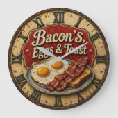 Bacon Eggs & Toast Farmhouse Breakfast Kitchen Grote Klok (Voorkant)