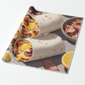Bacon Ei Kaas Ontbijt Wrap Cadeaupapier (Uitgerold)