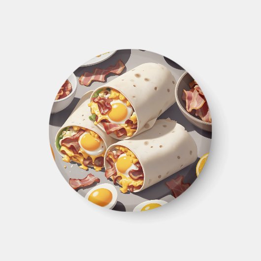 Bacon Ei Kaas Ontbijtwrap Magneet (Voorkant)