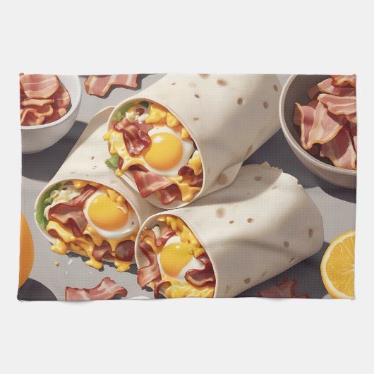 Bacon Ei Kaas Ontbijtwrap Theedoek (Horizontaal)