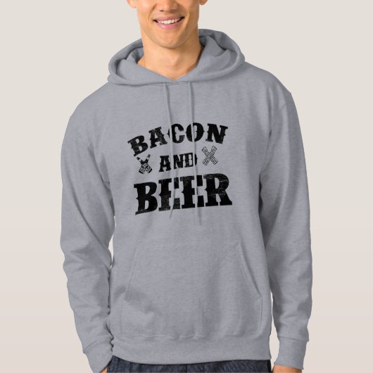 Bacon en bier hoodie (Voorkant)