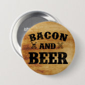 Bacon- en bierhout ronde button 7,6 cm (Voorkant /achterkant)