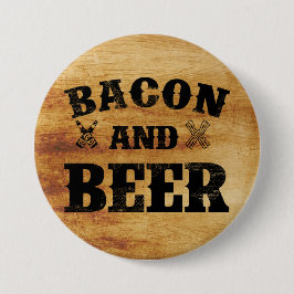Bacon- en bierhout ronde button 7,6 cm