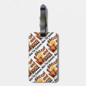 BACON en BOOZE! Nu ben ik tevreden. Bagagelabel (Achterkant verticaal)